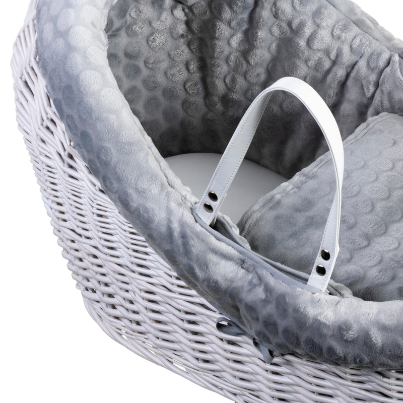 The Marshmallow fabrics of the Grey Marshmallow White Wrapover® Noah Pod® | Bassinets | Nursery Furniture - Clair de Lune UK