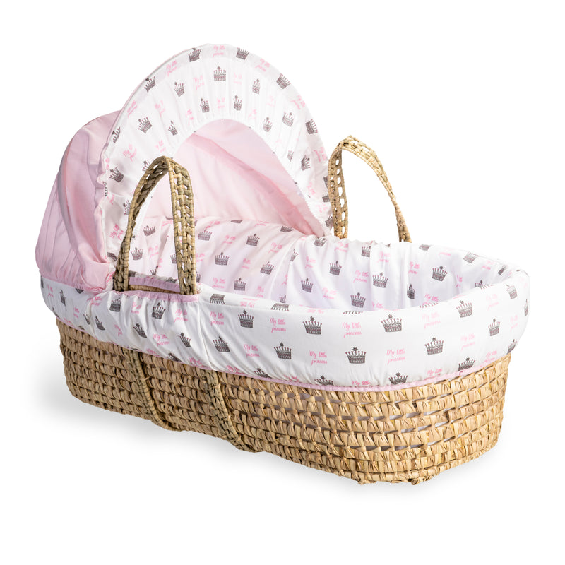 Rachel Riley My Little Princess Palm Moses Basket | Moses Baskets | Co-sleepers | Nursery Furniture - Clair de Lune UK