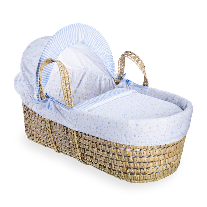 Blue Stars & Stripes Palm Moses Basket | Moses Baskets | Co-sleepers | Nursery Furniture - Clair de Lune UK