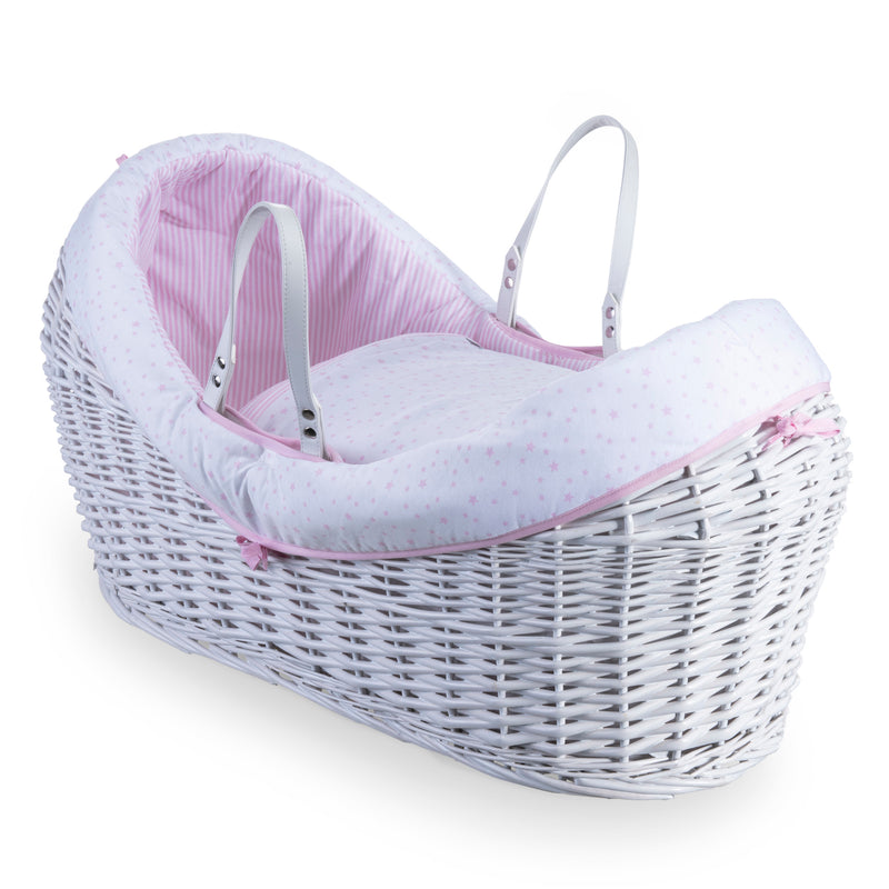 Pink Stars & Stripes White Wrapover® Noah Pod® | Bassinets | Nursery Furniture - Clair de Lune UK