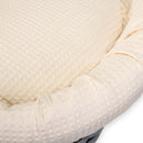 Cream Waffle Grey Wicker Moses Basket showing the breathable cream waffle fabrics | Moses Baby Baskets & Bassinets | Nursery Furniture - Clair de Lune UK