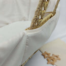 Cream Special Buy - Scandi Moses Basket with the palm handle and breathable dressing zoomed in | Moses Baby Baskets, Bassinets & co-sleepers | Nursery Furniture - Clair de Lune UK