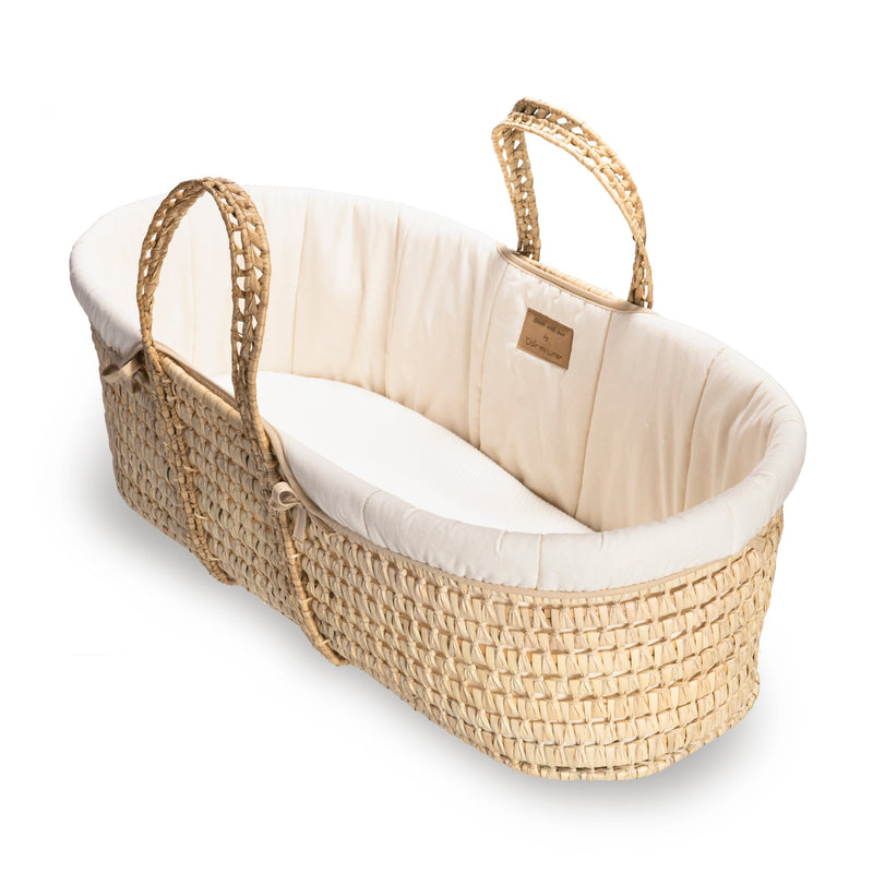 Cream Organic Palm Moses Basket | Moses Baskets | Co-sleepers | Nursery Furniture - Clair de Lune UK