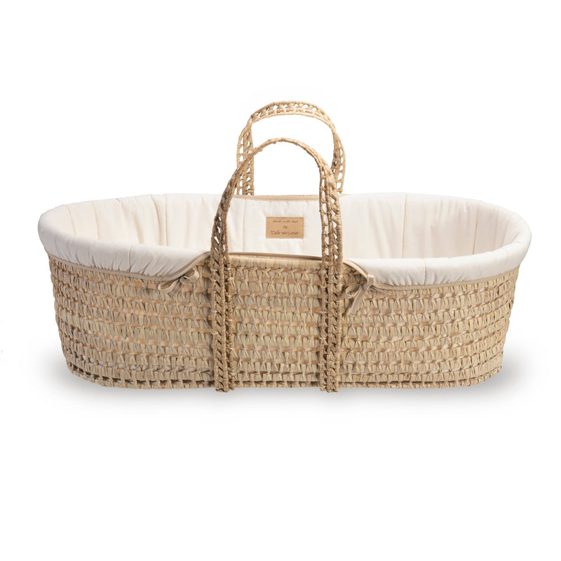 Cream Organic Palm Moses Basket in the white background | Moses Baskets | Co-sleepers | Nursery Furniture - Clair de Lune UK