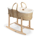 Cream Organic Palm Moses Basket with Natural Standard Rocking Stand bundle | Moses Baby Baskets, Bassinets | Sustainable Baby Essentials | Nursery Furniture - Clair de Lune UK