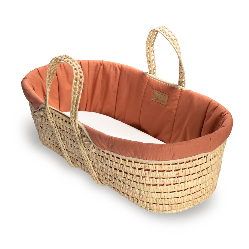 Organic Palm Moses Basket in Rust Orange | Moses Baskets | Co-sleepers | Nursery Furniture - Clair de Lune UK