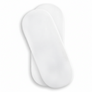 A 2 Pack Universal Cotton Moses Basket Sheets - 74 x 30 cm in white on white background | Soft Baby Sheets | Cot, Cot Bed, Pram, Crib & Moses Basket Bedding - Clair de Lune UK