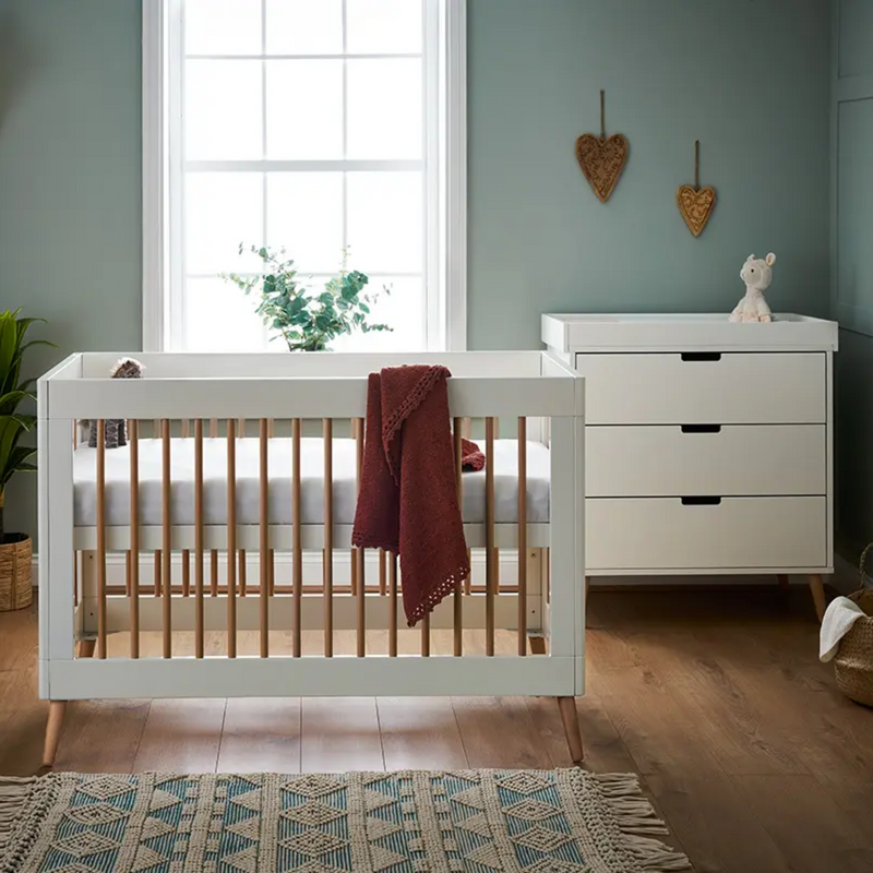 Obaby Maya Mini 2 Piece Room Set in white | Nursery Furniture Sets | Room Sets | Nursery Furniture - Clair de Lune UK