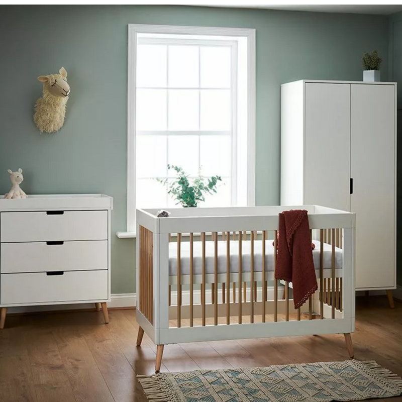 White Obaby Maya Mini 3 Piece Room Set | Nursery Furniture Sets | Room Sets | Nursery Furniture - Clair de Lune UK