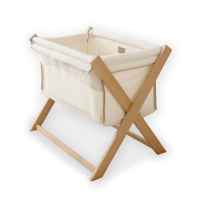 Cream Organic Folding Crib | Bedside Cribs & Folding Cribs | Next To Me Cots & Newborn Baby Beds | Co-sleepers - Clair de Lune UK