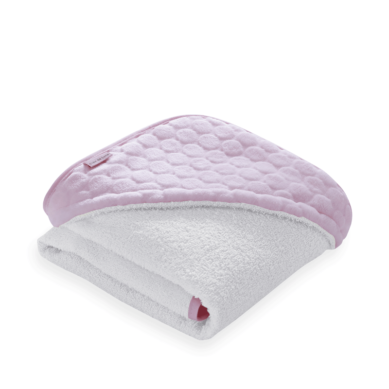 Folded Pink Marshmallow Hooded Towel for organising | Baby Bathing & Changing Essentials - Clair de Lune UK