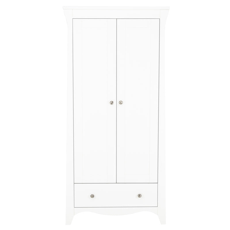  The side of the White CuddleCo Clara 2 Door Double Wardrobe | Wardrobes & Shelves | Storage Solutions | Nursery Furniture - Clair de Lune UK
