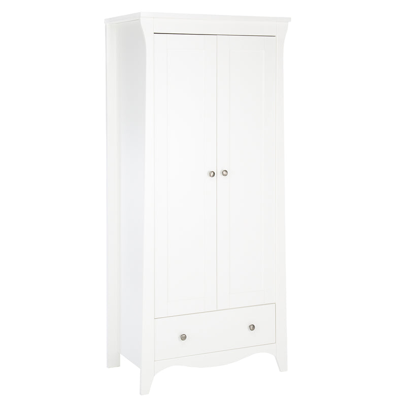 White CuddleCo Clara 2 Door Double Wardrobe | Wardrobes & Shelves | Storage Solutions | Nursery Furniture - Clair de Lune UK
