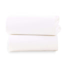  2 Pack White Cotton Fitted Pram/Crib Sheets - 90 x 40 cm | Soft Baby Sheets | Pram, Crib Bedding | Nursery Linen - Clair de Lune UK