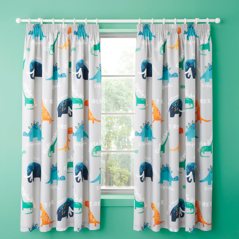 Cosatto D Is For Dino Pencil Pleat Curtains - 66" Width x 72" Drop | Curtains | Nursery Decorations | Nursery Furniture - Clair de Lune UK
