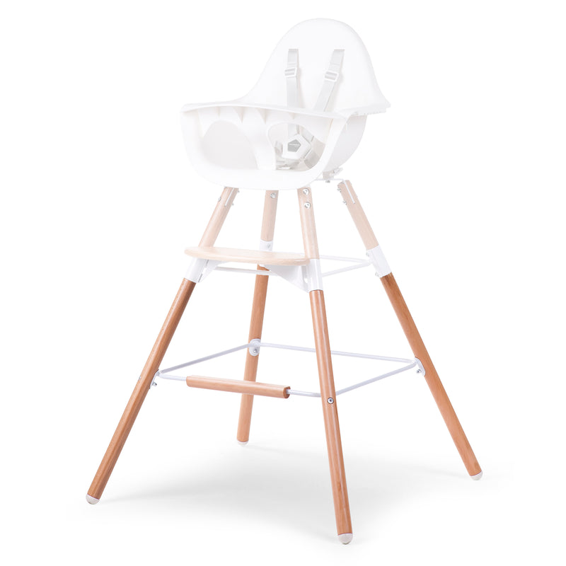 Natural/White Childhome Evolu 2 Extra Long Legs with Footstep | Highchairs | Feeding & Weaning - Clair de Lune UK