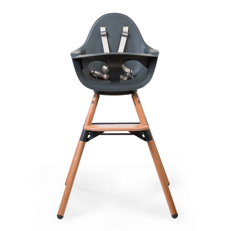 Natural/Anthracite Childhome Evolu 2 Chair - 2 In 1 with Bumper | Highchairs | Feeding & Weaning - Clair de Lune UK