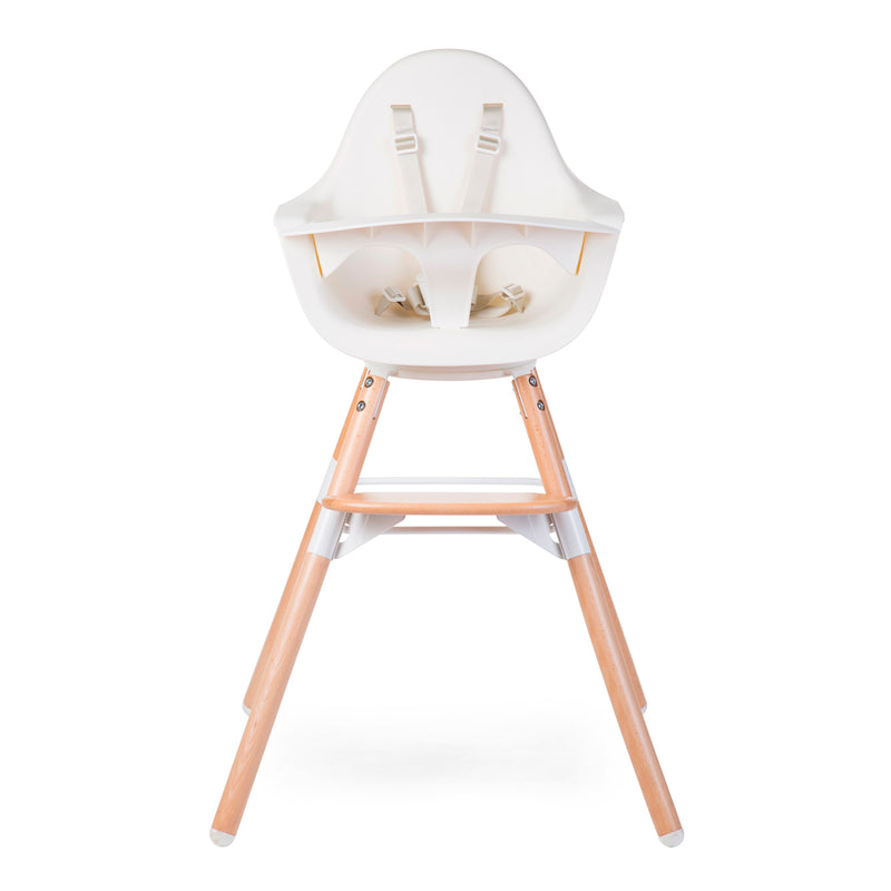 Natural/White Childhome Evolu 2 Chair - 2 In 1 with Bumper | Highchairs | Feeding & Weaning - Clair de Lune UK