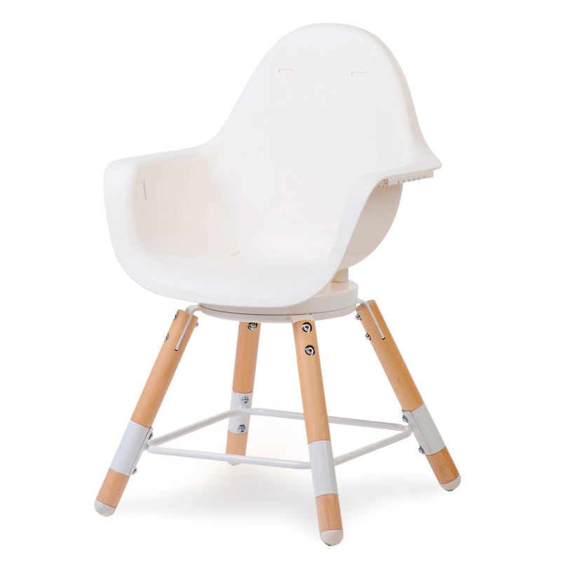 Natural/White Childhome Evolu 2 Chair - 2 In 1 with Bumper as a toddler chair | Highchairs | Feeding & Weaning - Clair de Lune UK