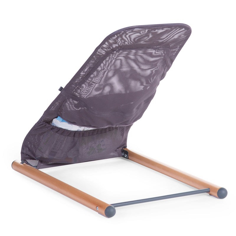 The back of the Natural/Anthracite Childhome Evolux Baby Bouncer | Baby Swings, Rockers & Baby Bouncers | Toys - Clair de Lune