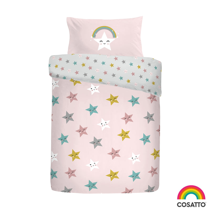 The reversible Cosatto Happy Stars Single Bed Duvet Cover Set | Toddler Bedding - Clair de Lune UK