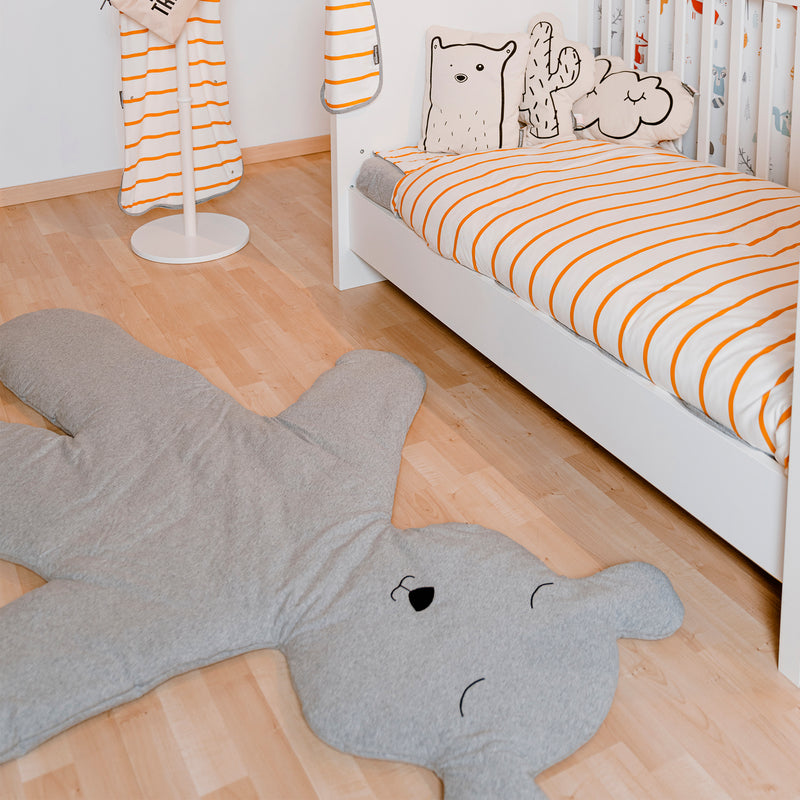 Childhome Giant Teddy Playmat next to the cot bed | Toys | Baby Shower, Birthday & Christmas Gifts - Clair de Lune UK
