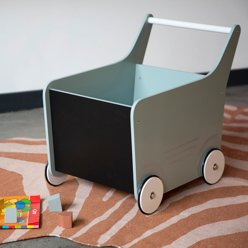 Mint Childhome Wooden Toy Stroller in a playroom | Toys | Baby Shower, Birthday & Christmas Gifts - Clair de Lune UK