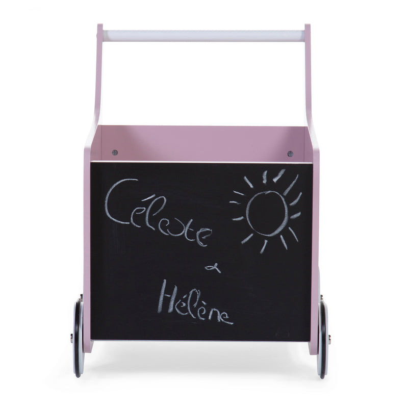 The front of the Pink Childhome Wooden Toy Stroller | Toys | Baby Shower, Birthday & Christmas Gifts - Clair de Lune UK
